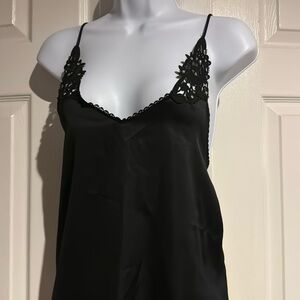 Black lace rhinestone slip pj